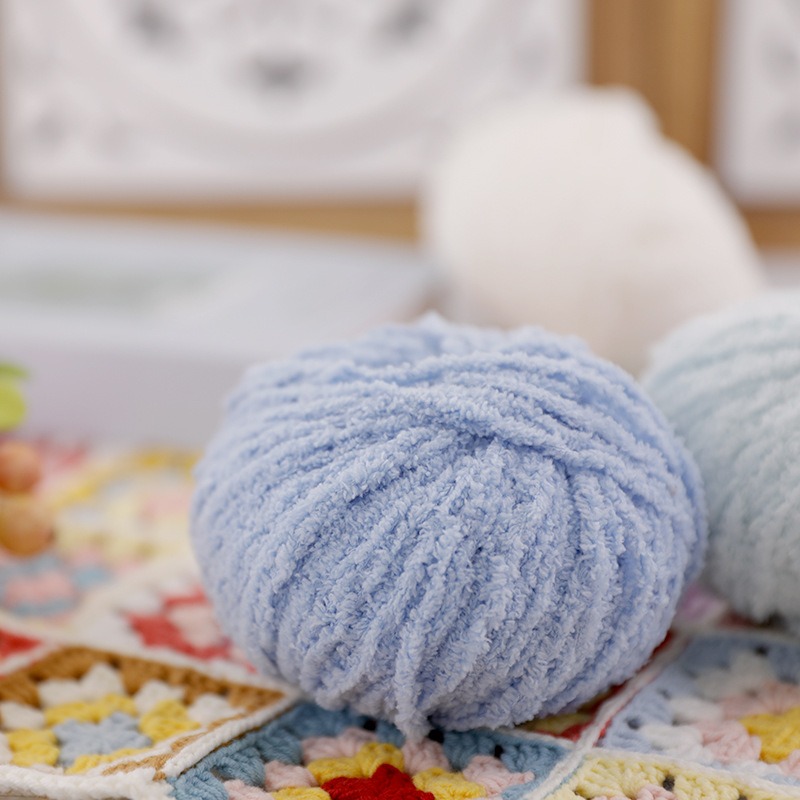 50g Short Plush Yarn 70m, DIY  – Woven Scarf Blanket recenzja i cena