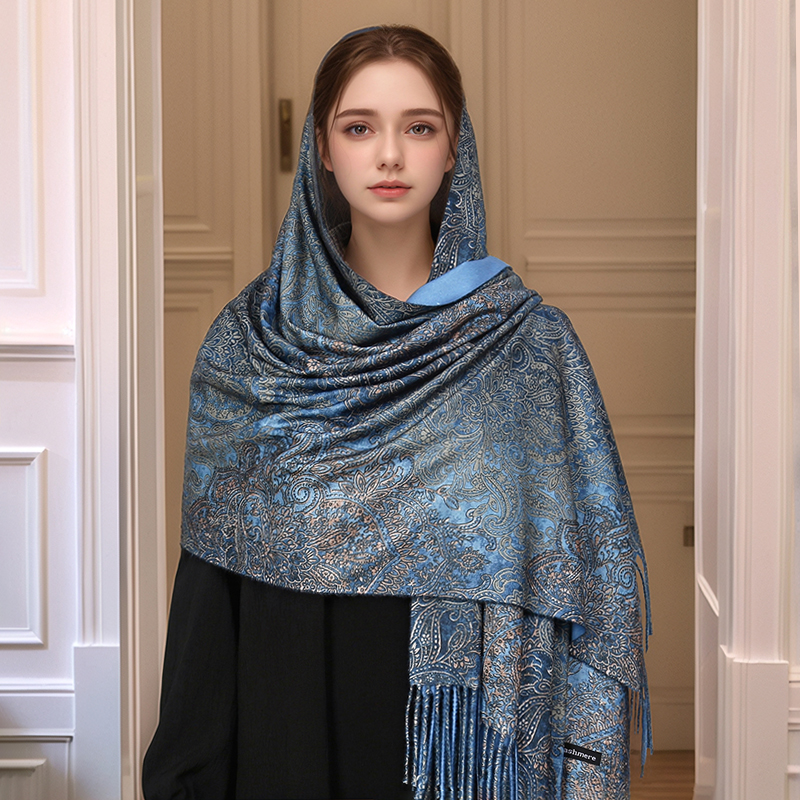 Luxury Paisley Pashmina Shawl  – Woven Scarf Blanket recenzja i cena