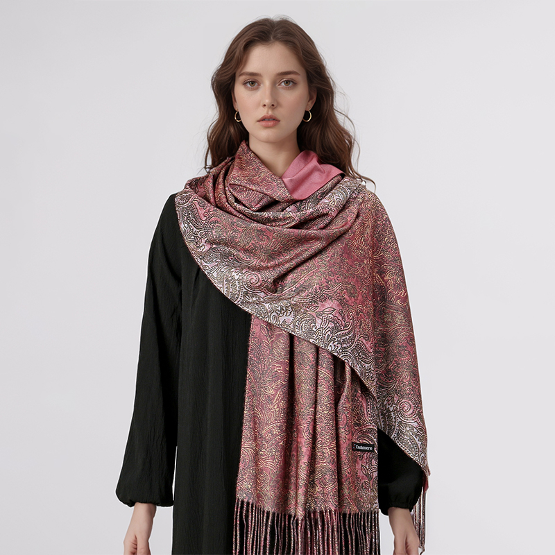 Luxury Paisley Pashmina Shawl  – Woven Scarf Blanket recenzja i cena