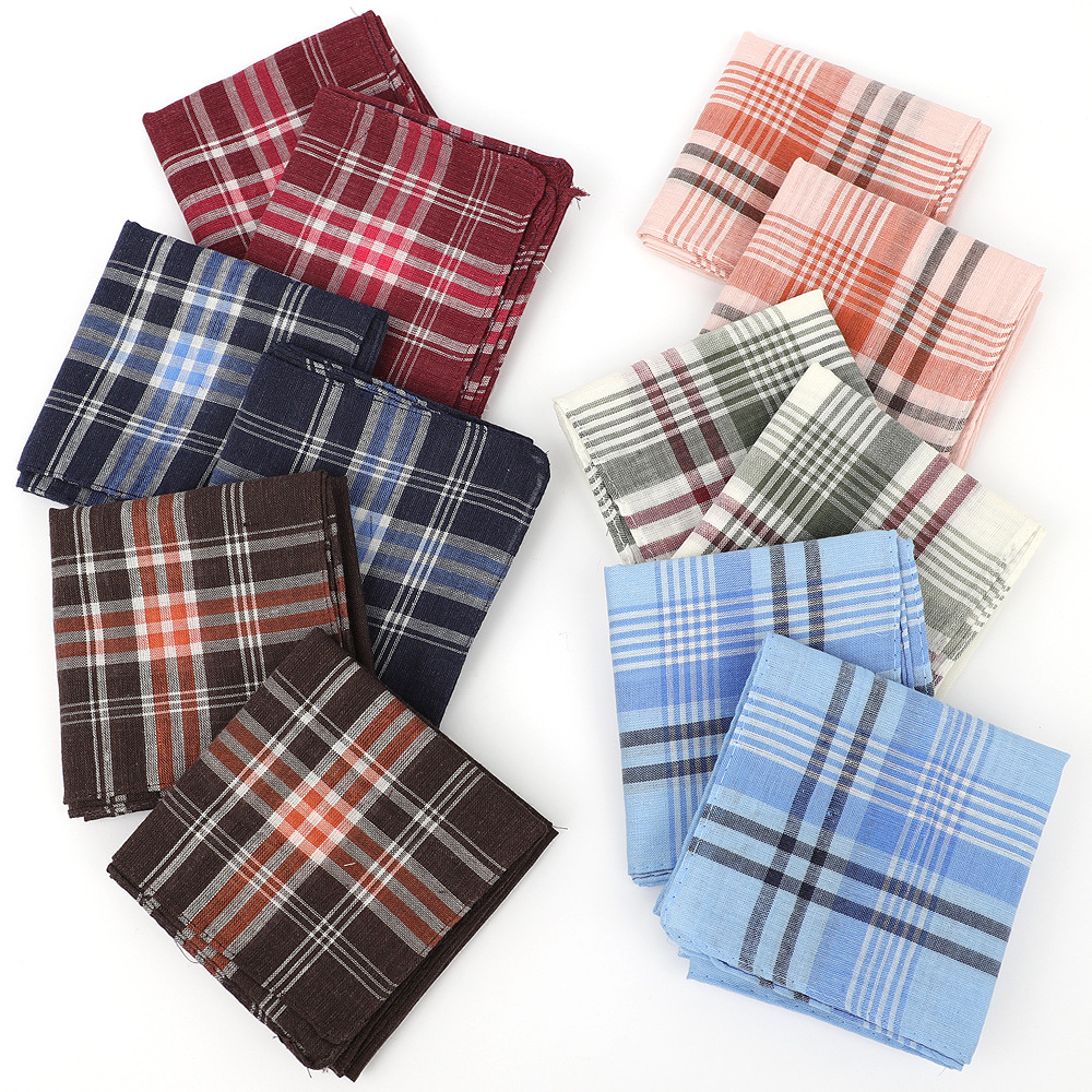 6pcs Men's Mixed Color Plaid S – Handkerchief Cotton Men recenzja i cena
