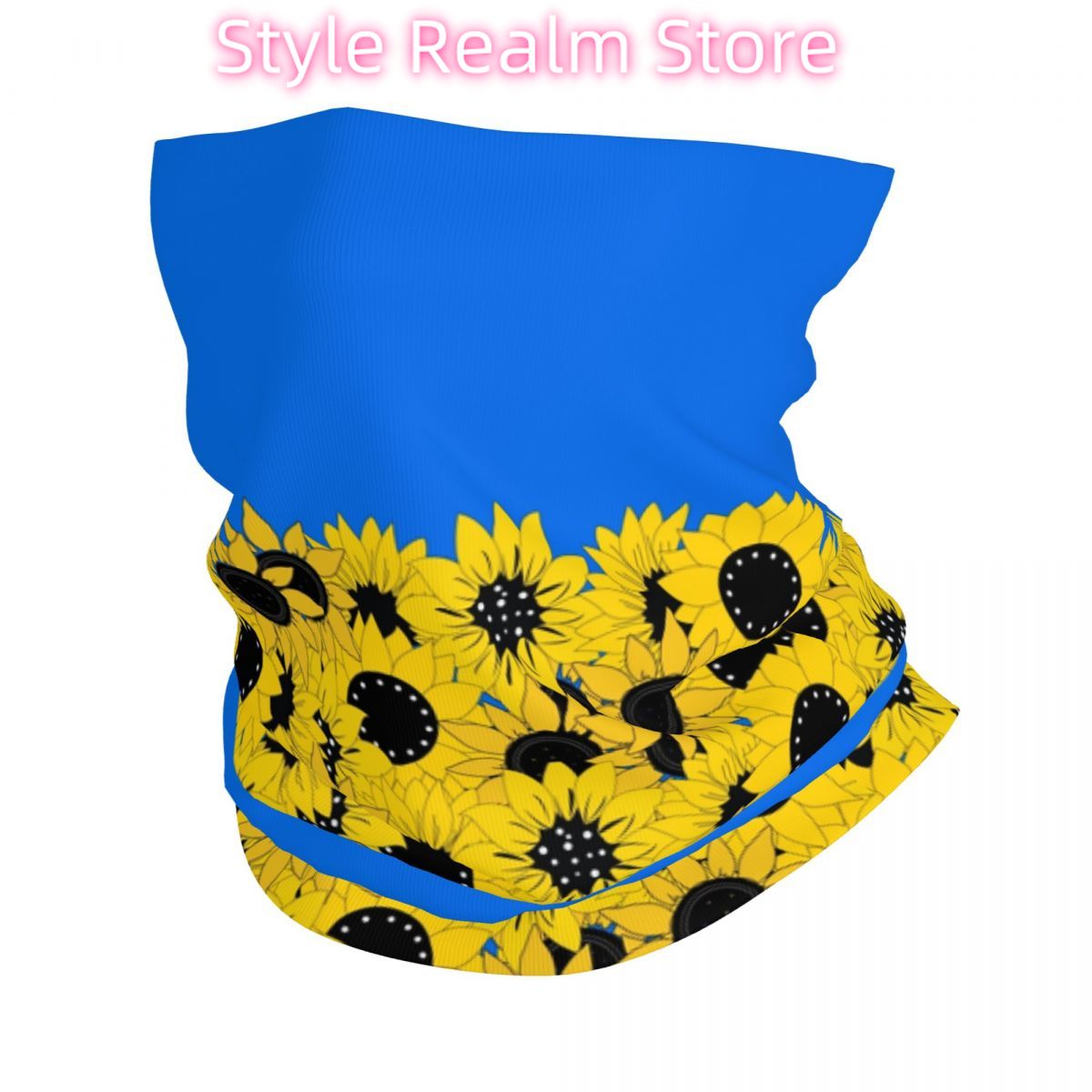 Blue Sunflower Printed Winter  – Neck Warmer Tube recenzja i cena