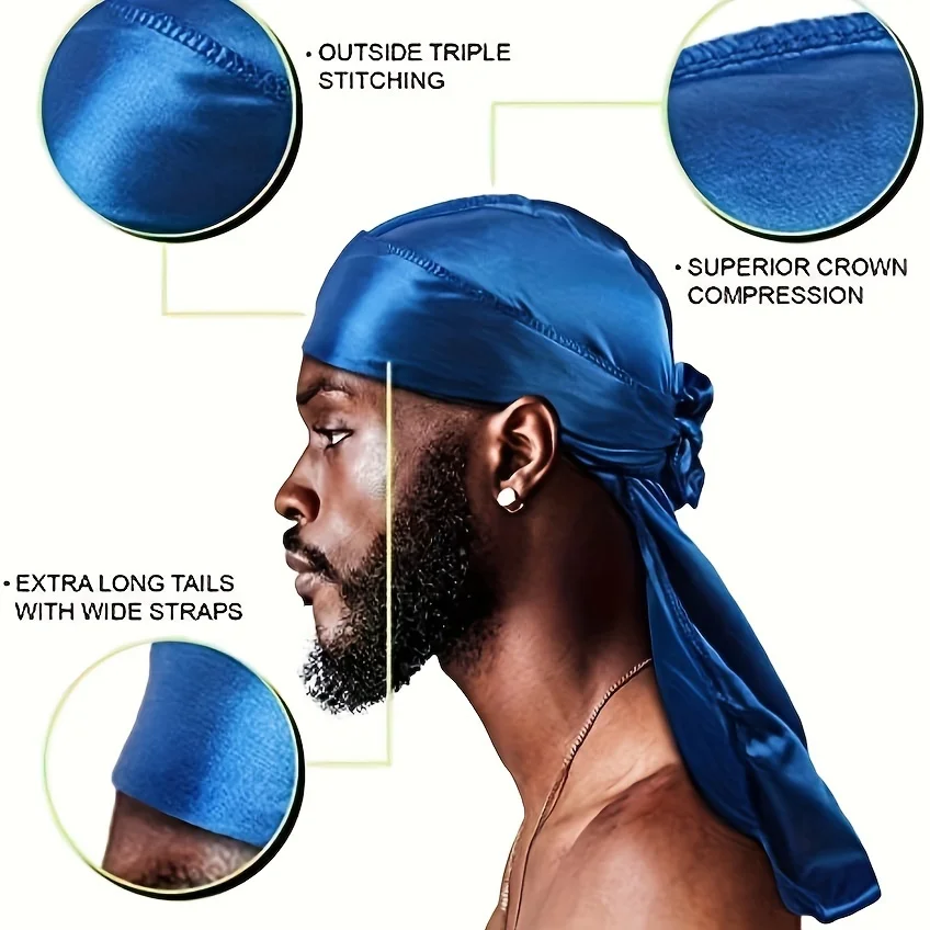 Men's Silk Durag Bonnet Bandan – Bandana Doo Rag recenzja i cena
