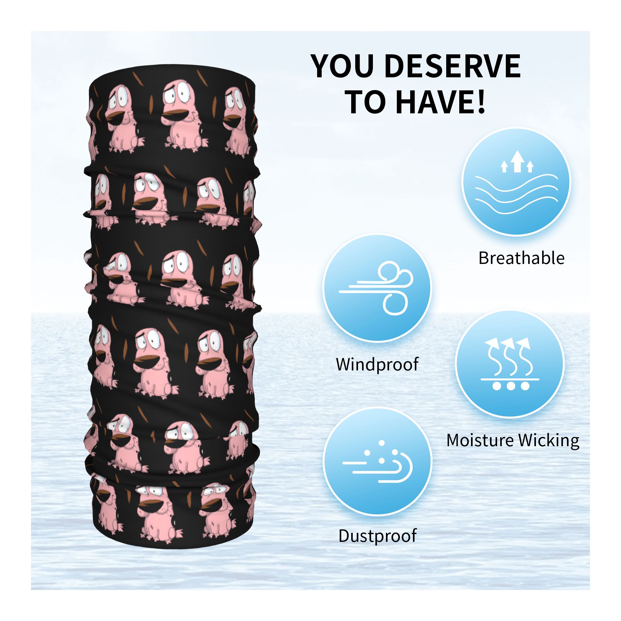 Custom Cartoon Courage Dog Win – Neck Warmer Tube recenzja i cena