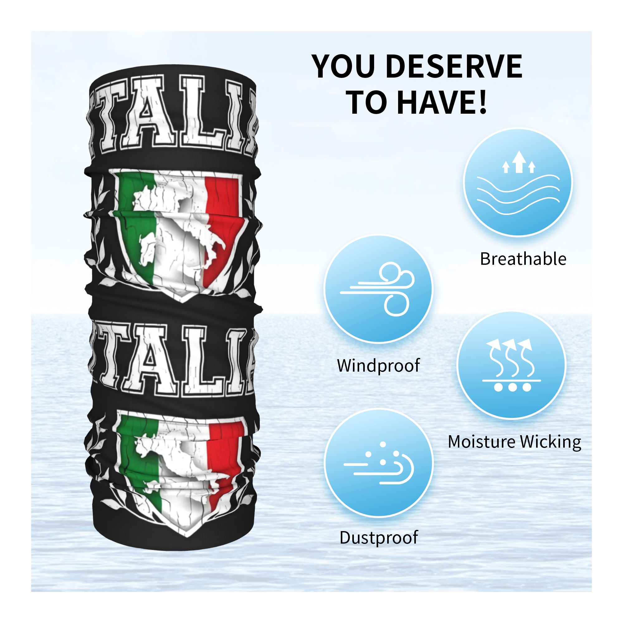 Custom Italy Flag Bandana Neck – Neck Warmer Tube recenzja i cena