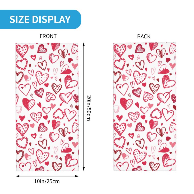 Pink Red Love Hearts Bandana N – Neck Warmer Tube recenzja i cena