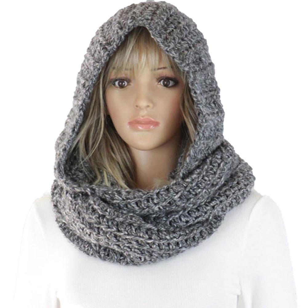 Knitted Hooded Scarf Winter Wo – Infinity Scarf Knit recenzja i cena