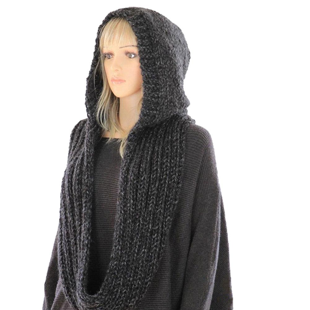 Knitted Hooded Scarf Winter Wo – Infinity Scarf Knit recenzja i cena
