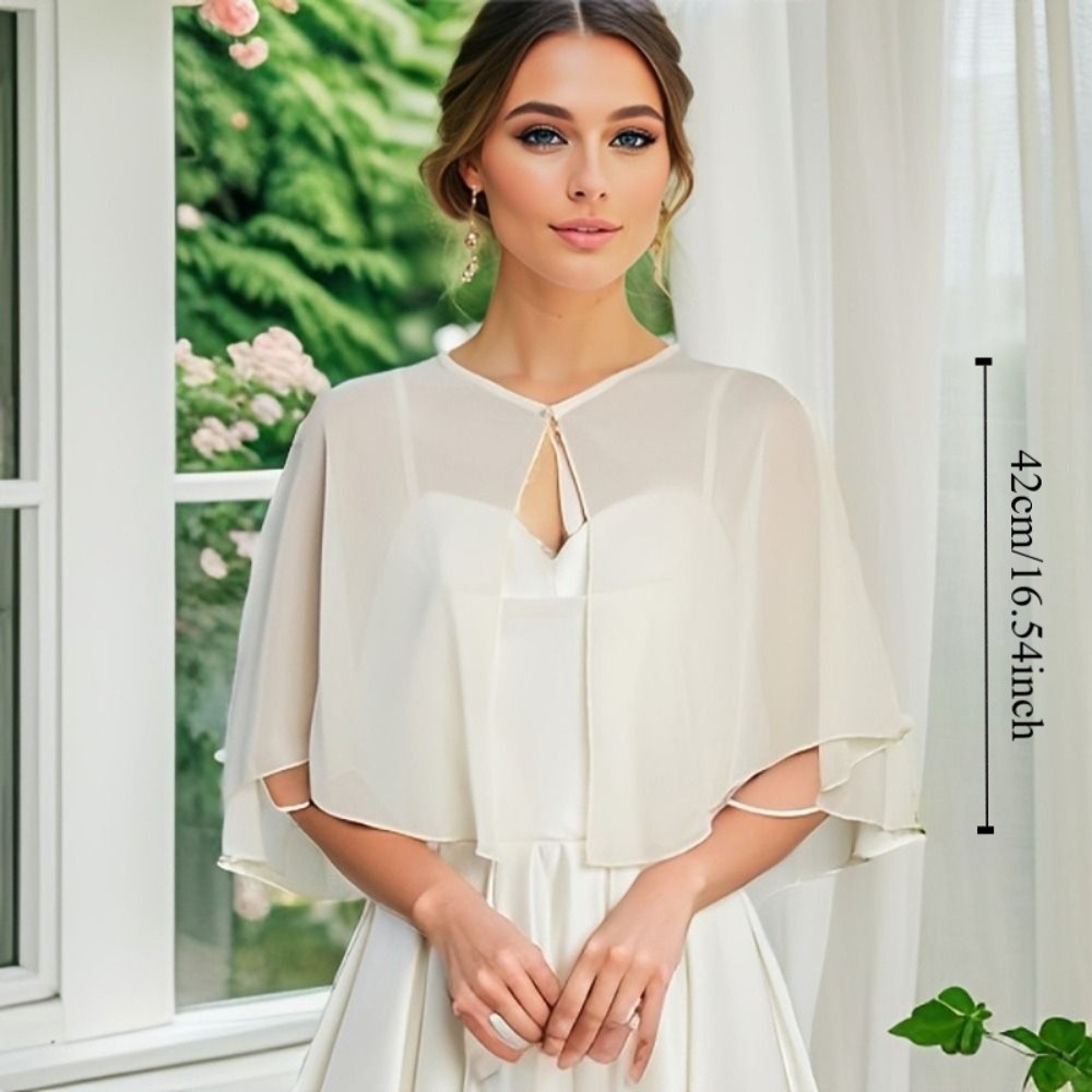 Vintage Sheer Chiffon Capelet  – Stole Wedding Shawl recenzja i cena