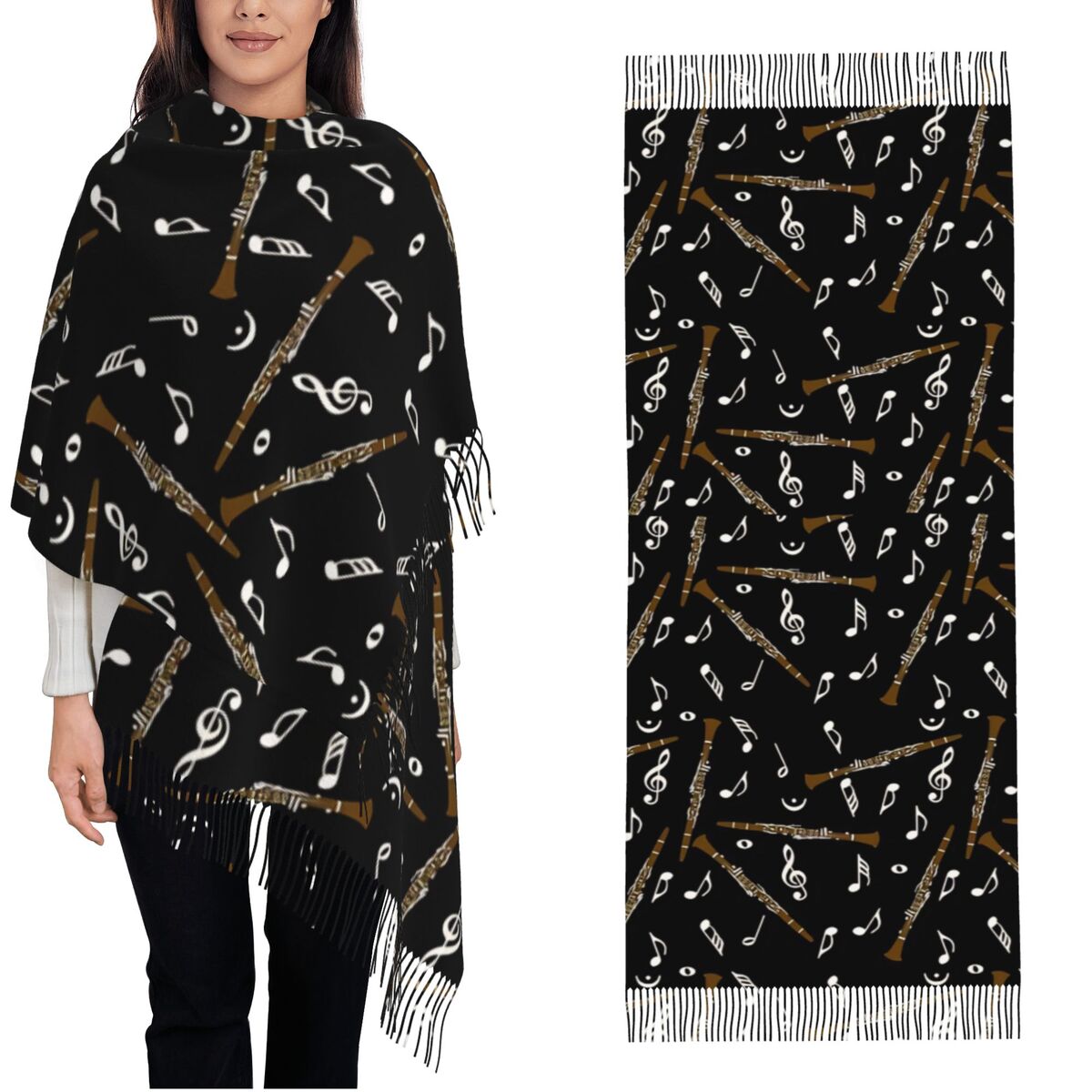 Womens Scarf with Tassel Clari – Pashmina Wrap Large recenzja i cena
