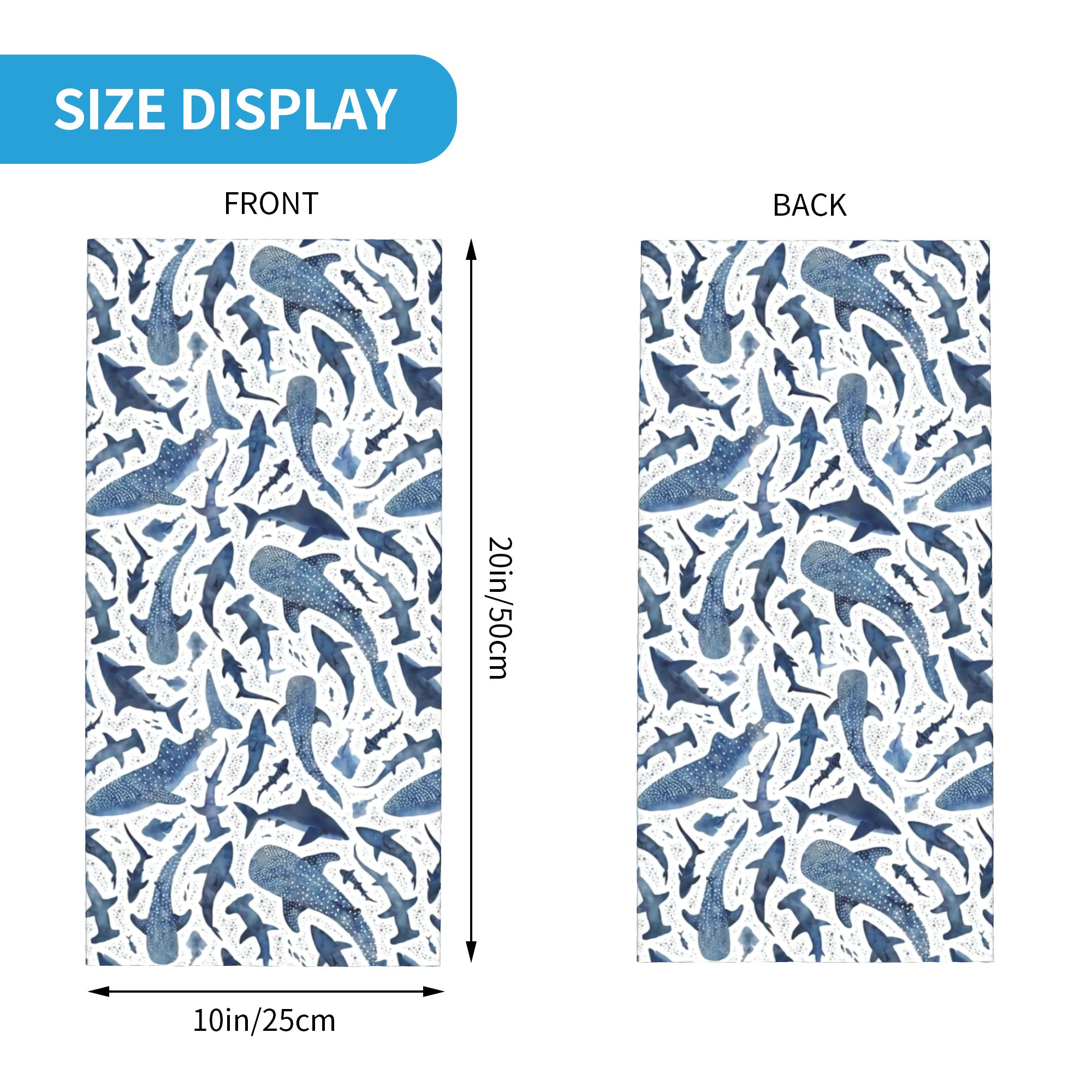 Custom Blue Watercolour Shark  – Neck Warmer Tube recenzja i cena