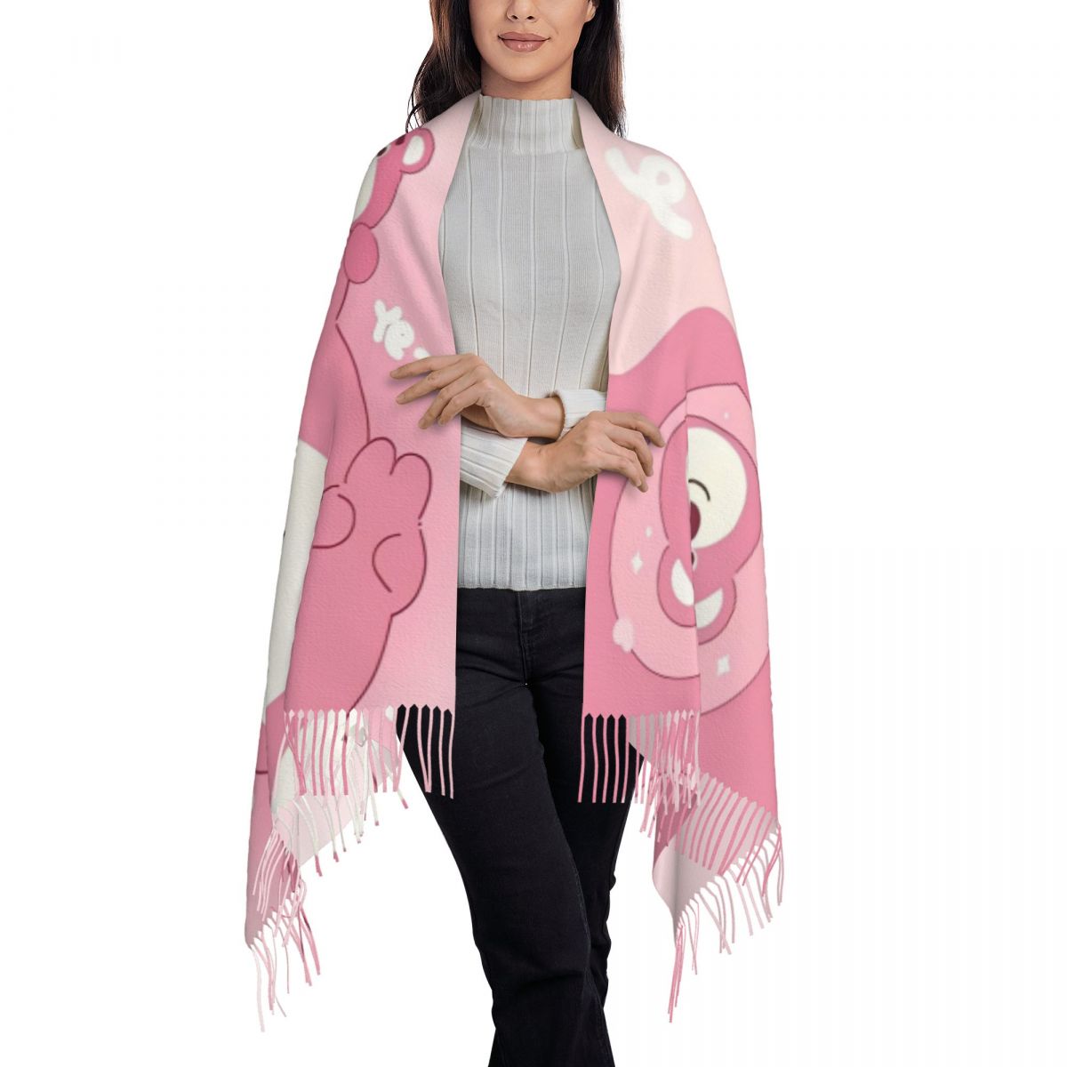 Lotso Pink Bear Women's Scarf  – Pashmina Wrap Large recenzja i cena