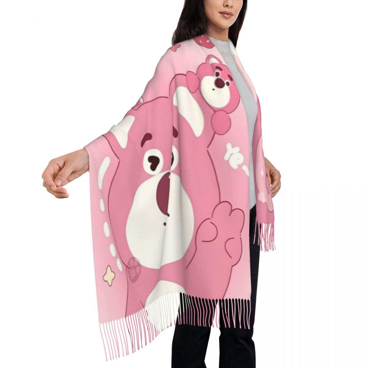Lotso Pink Bear Women's Scarf  – Pashmina Wrap Large recenzja i cena
