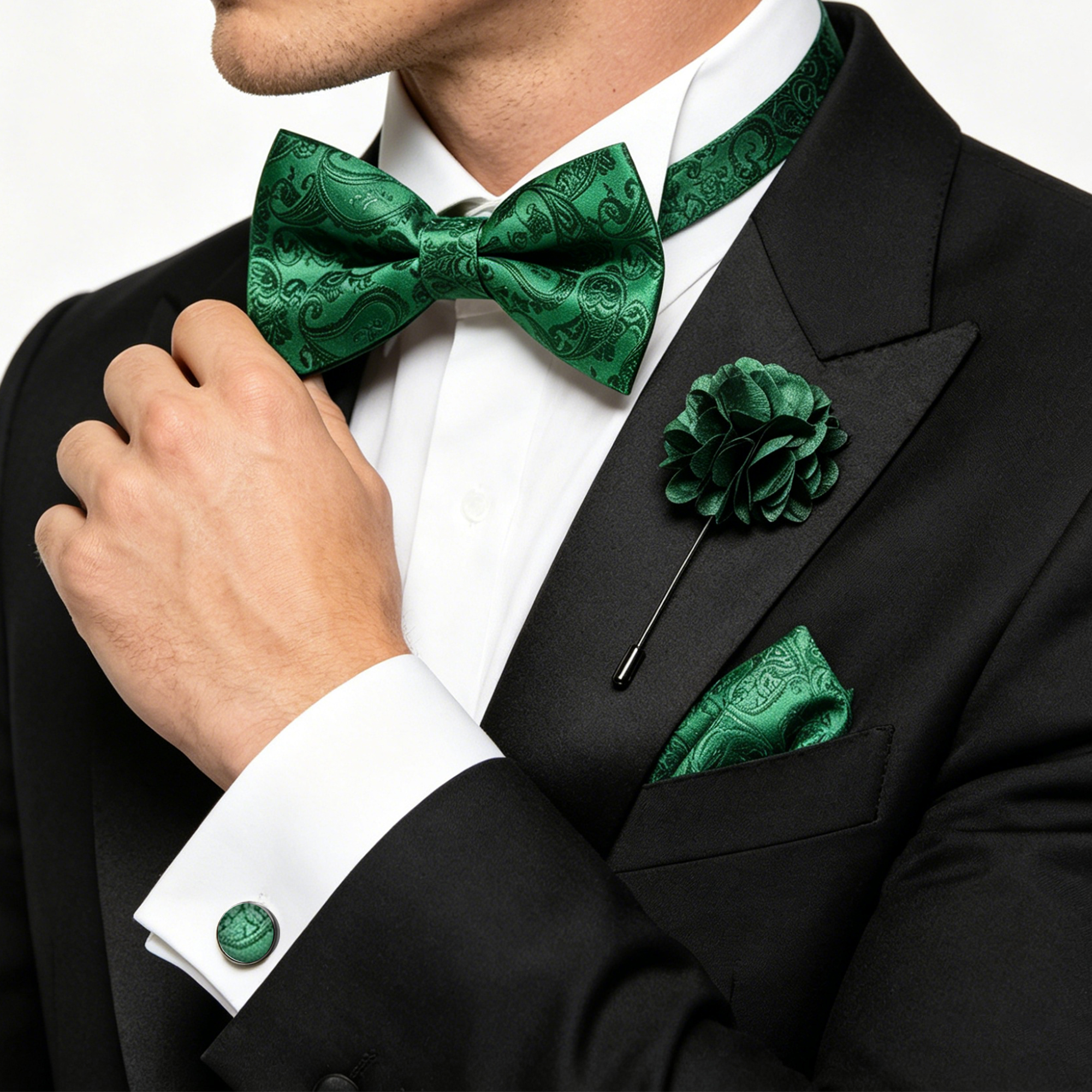 36pcs Black Silk Jacquard Pais – Bow Tie Pre Tied recenzja i cena