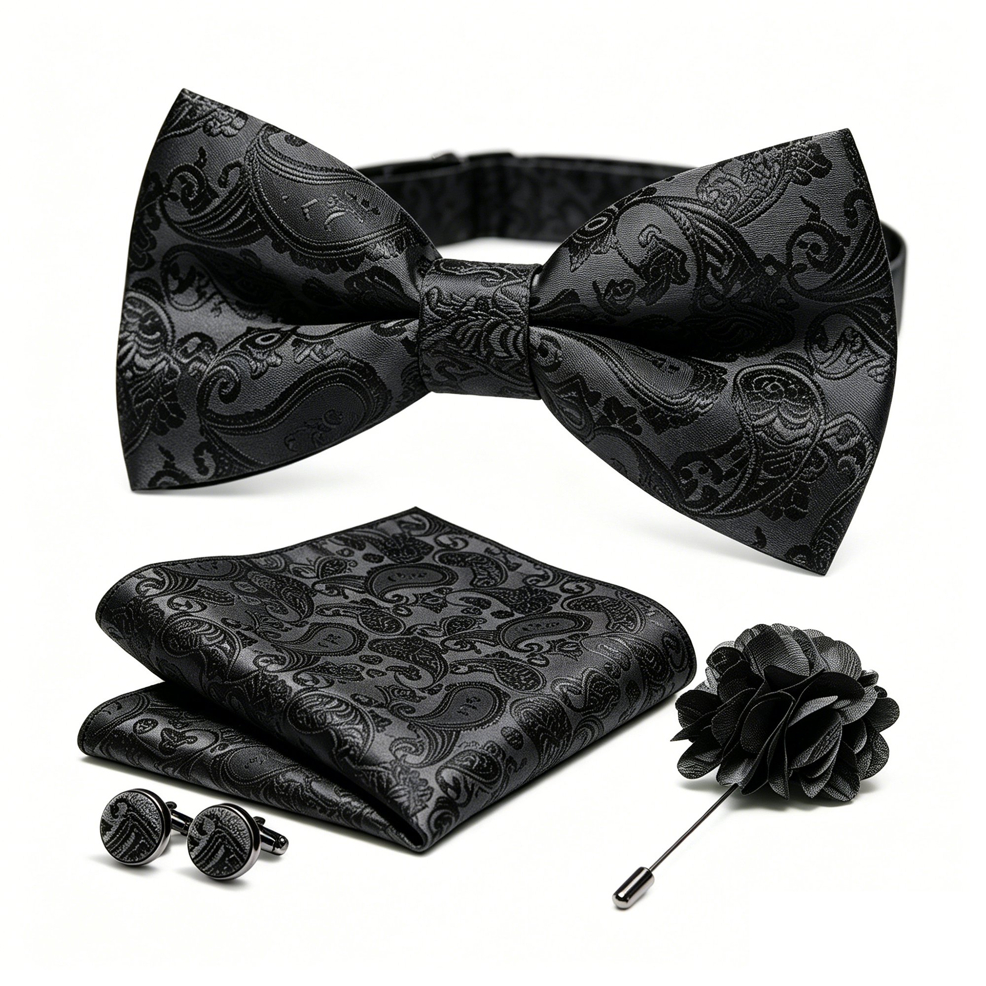 36pcs Black Silk Jacquard Pais – Bow Tie Pre Tied recenzja i cena