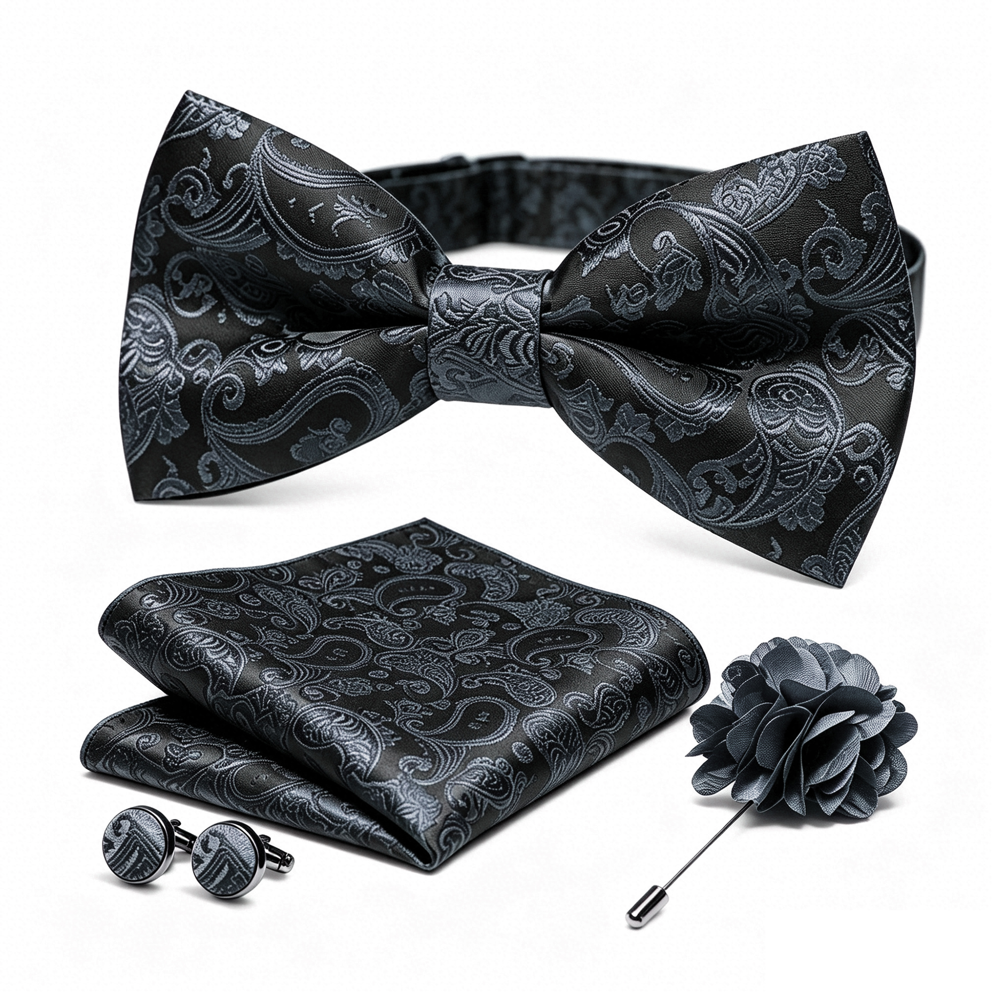 36pcs Black Silk Jacquard Pais – Bow Tie Pre Tied recenzja i cena