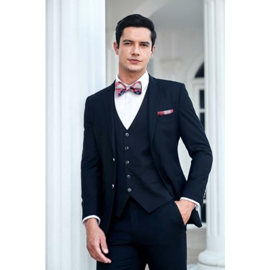 Bow Ties for Men Check Plaid S – Pocket Square Set recenzja i cena