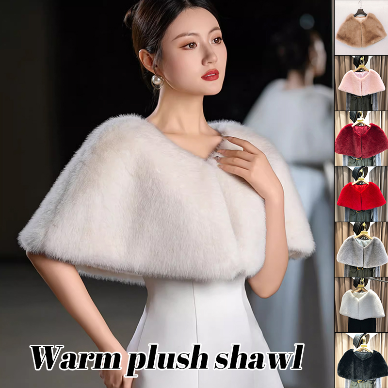 Women Winter Faux Fur Shawl El – Stole Wedding Shawl recenzja i cena