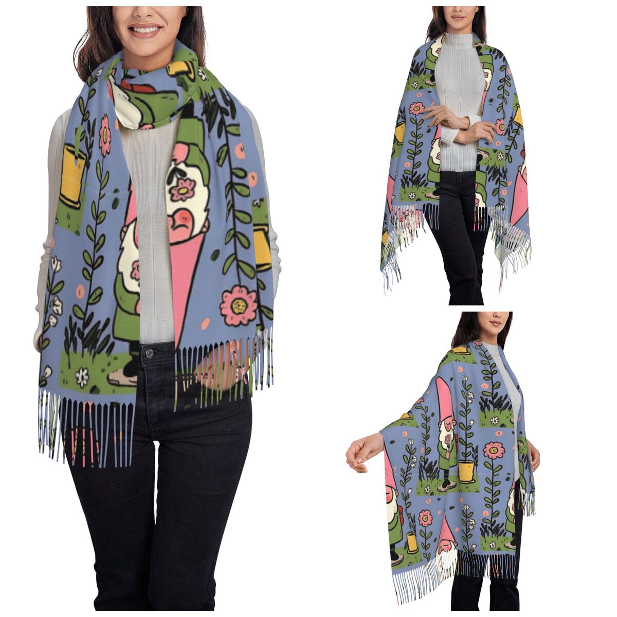 Mythical Garden Gnome Shawls W – Pashmina Wrap Large recenzja i cena