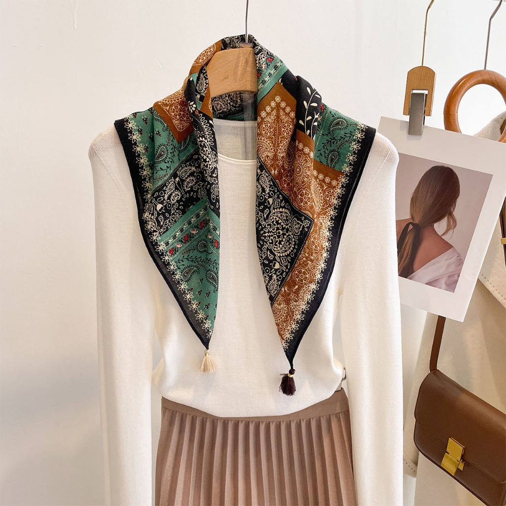 Tassel Scarf Women Square Cott – Bandana Cotton recenzja i cena