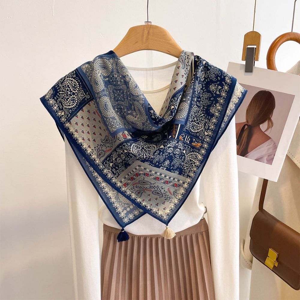 Tassel Scarf Women Square Cott – Bandana Cotton recenzja i cena