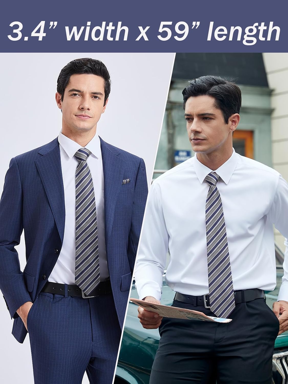 Men's Stripe Tie & Pocket Squa – Handkerchief Cotton Men recenzja i cena