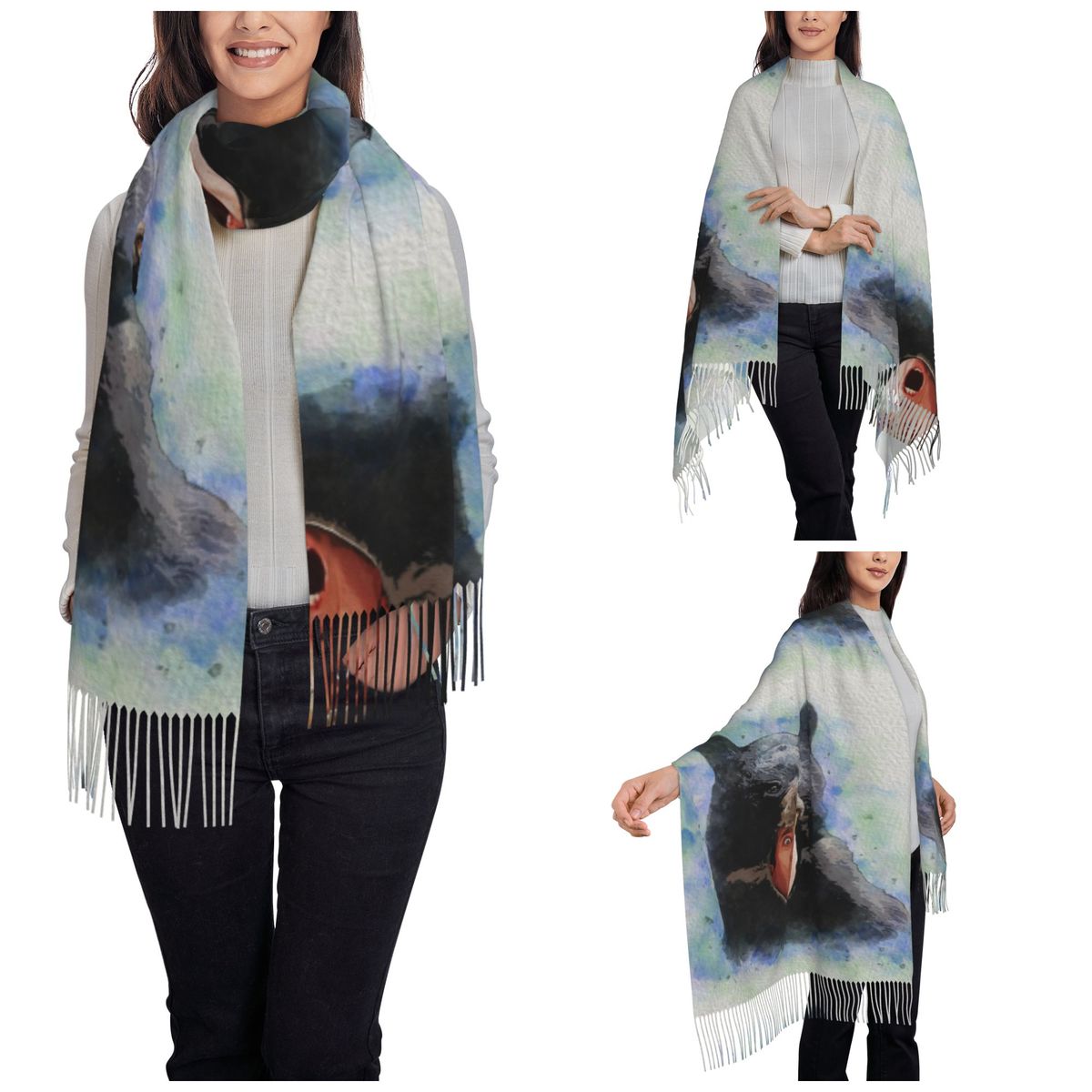 Cage Bear Watercolor Scarf for – Pashmina Wrap Large recenzja i cena