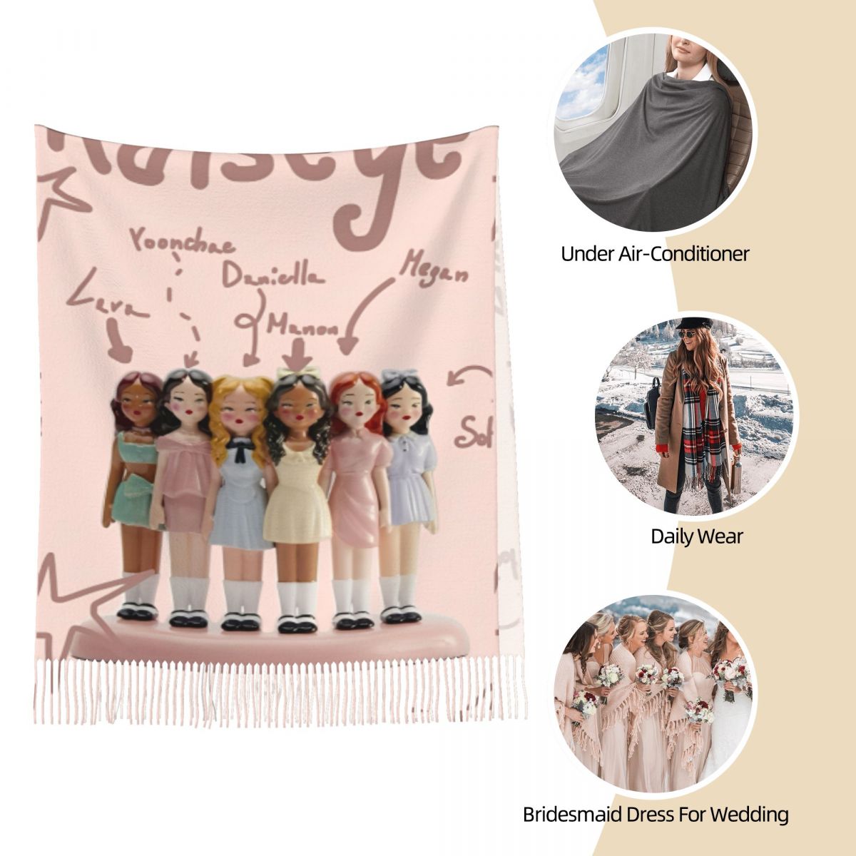 Katseye Kpop Idol Shawl Wrap W – Pashmina Wrap Large recenzja i cena