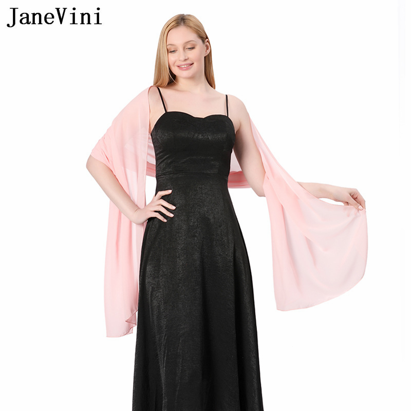JaneVini Elegant Pink Chiffon  – Stole Wedding Shawl recenzja i cena