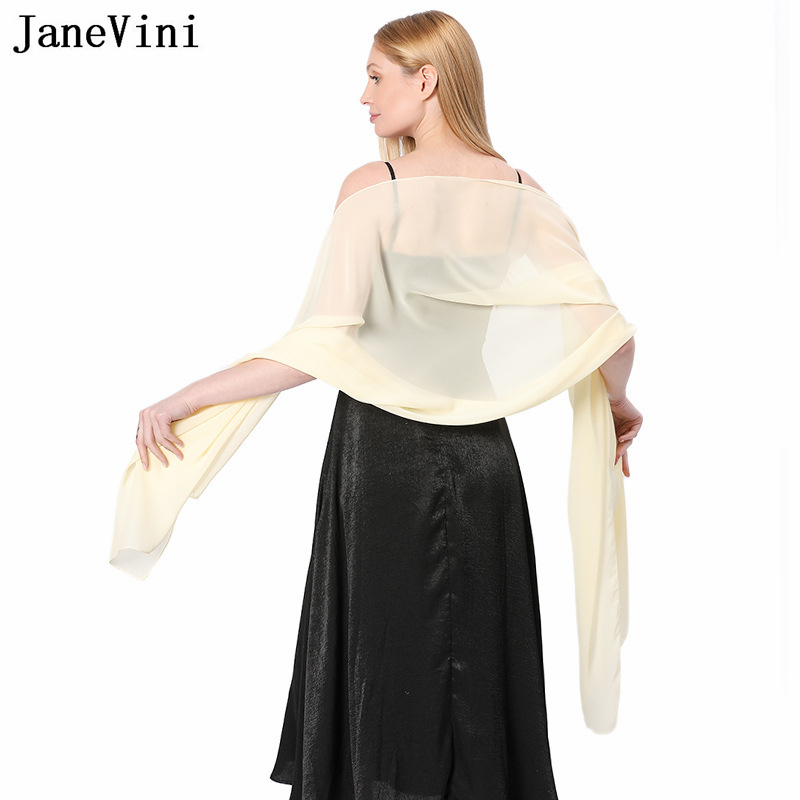 JaneVini Elegant Pink Chiffon  – Stole Wedding Shawl recenzja i cena