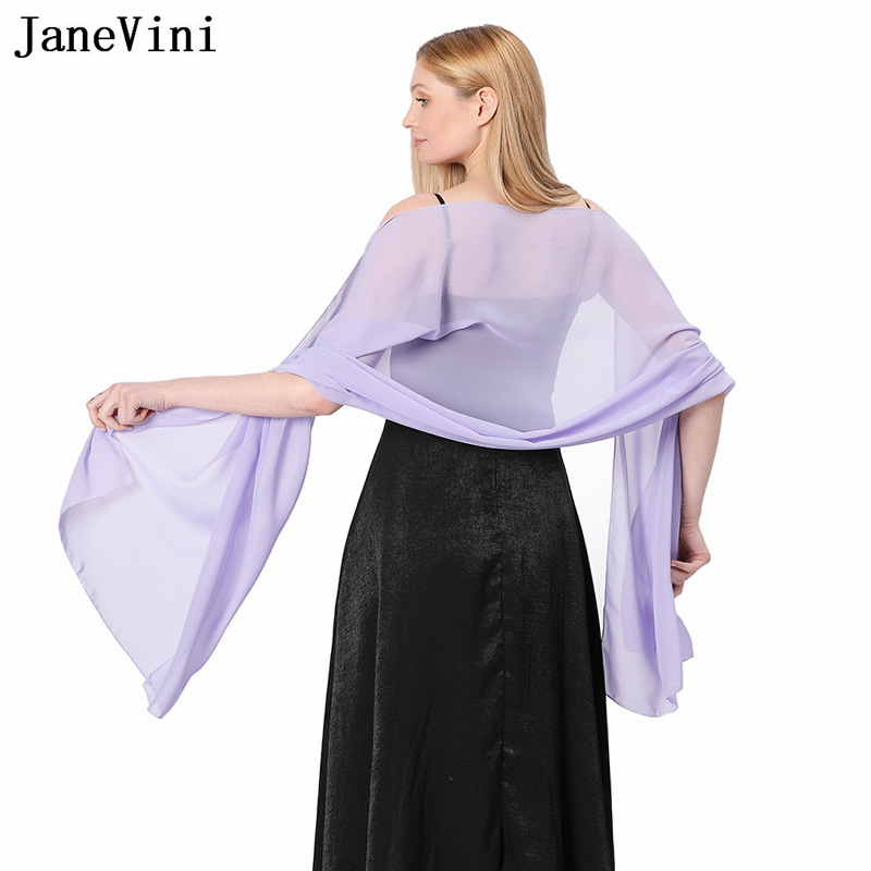 JaneVini Elegant Pink Chiffon  – Stole Wedding Shawl recenzja i cena
