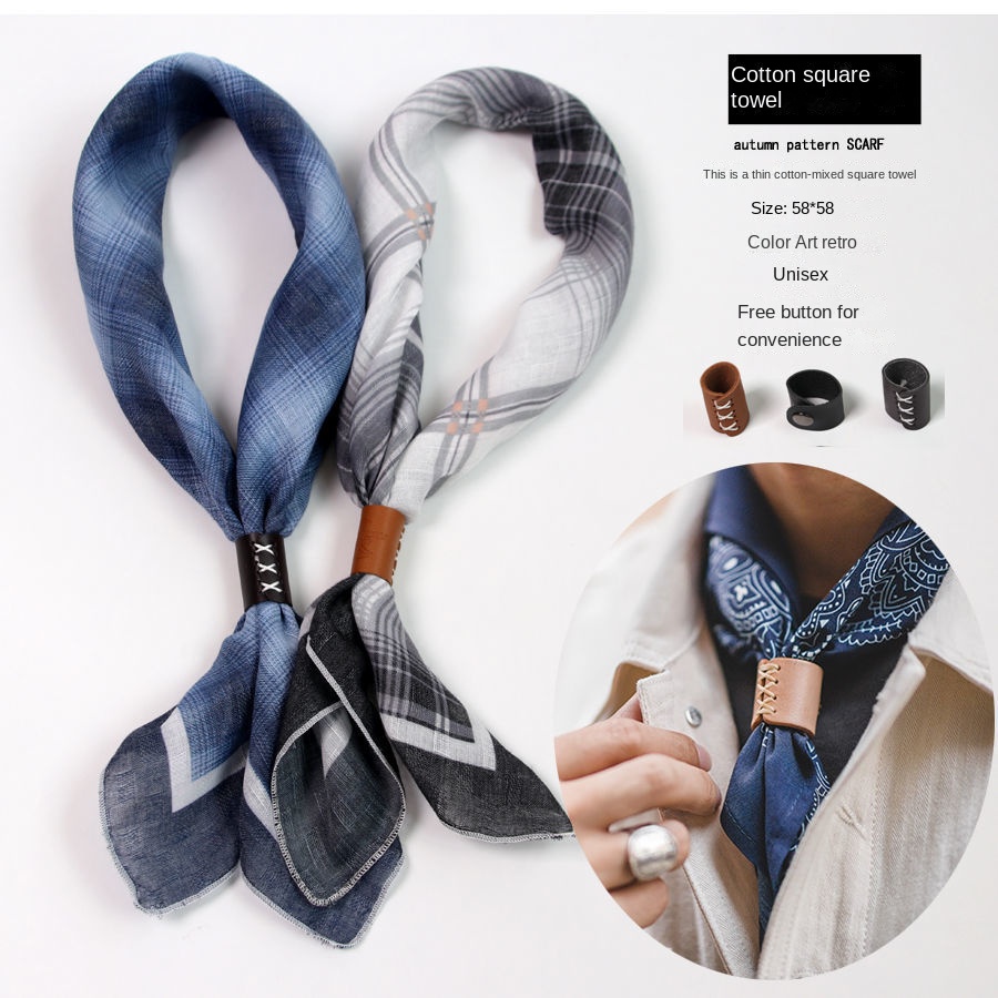 Men's Square Scarf with Button – Ascot Neck Scarf recenzja i cena