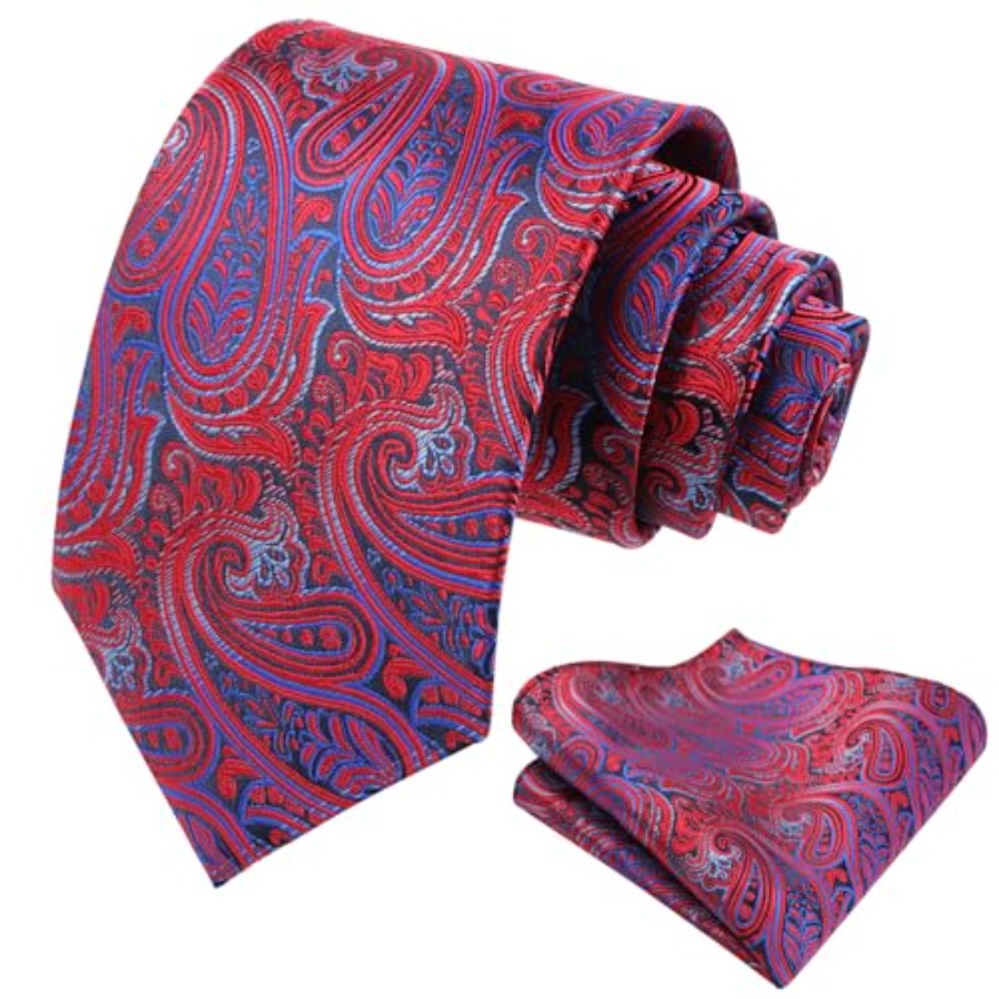 Mens Gradient Paisley Necktie  – Pocket Square Set recenzja i cena