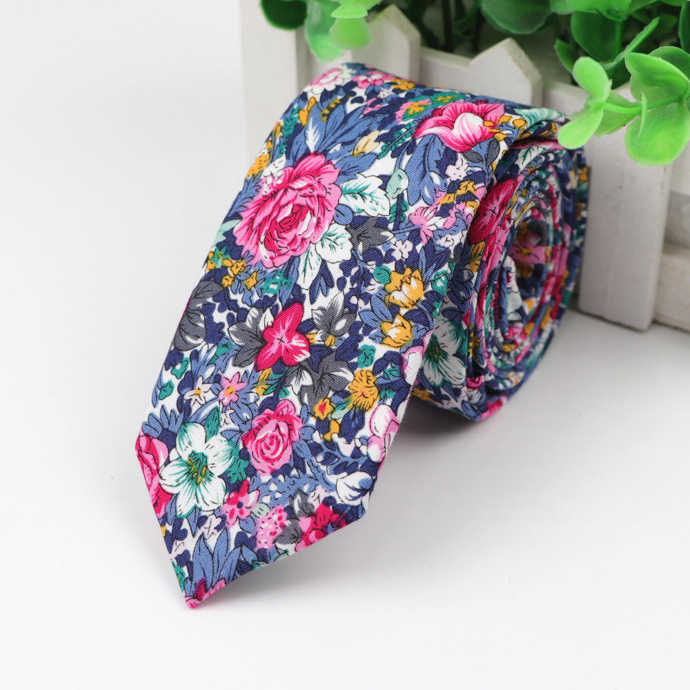 Cotton Flower Tie Men's Colour – Skinny Tie Men recenzja i cena