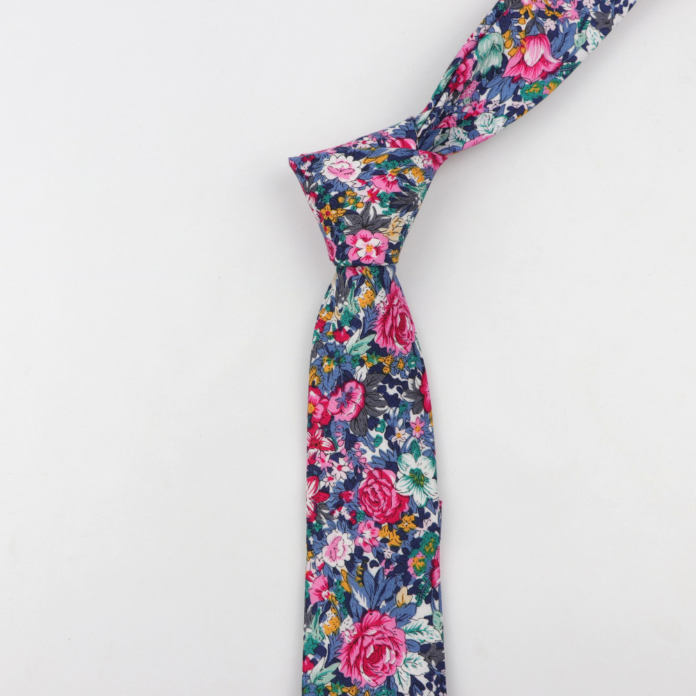 Cotton Flower Tie Men's Colour – Skinny Tie Men recenzja i cena