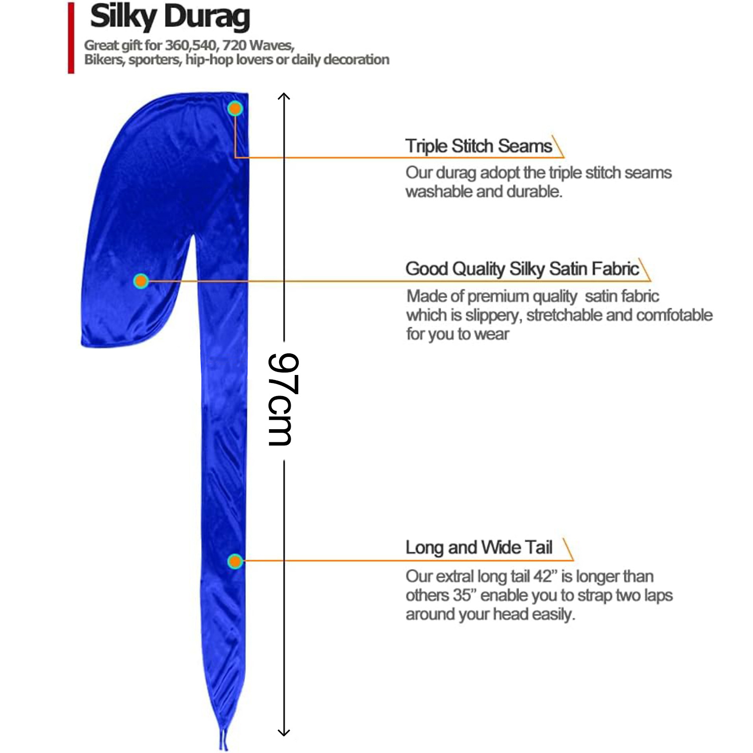 Men Satin Breathable Silky Dur – Bandana Doo Rag recenzja i cena