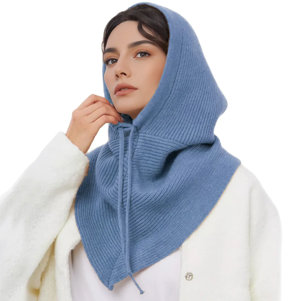 Women's Knitted Beanie Hat wit – Infinity Scarf Knit recenzja i cena
