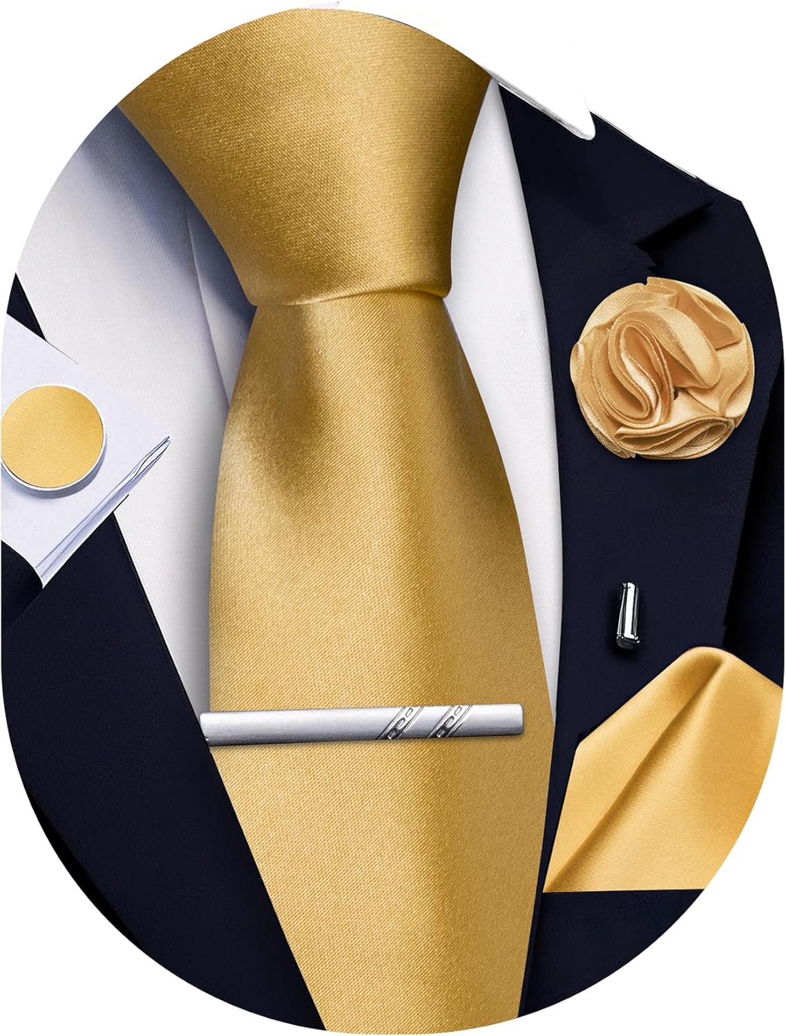 5Pcs Men's Silk Satin Tie Set  – Pocket Square Set recenzja i cena