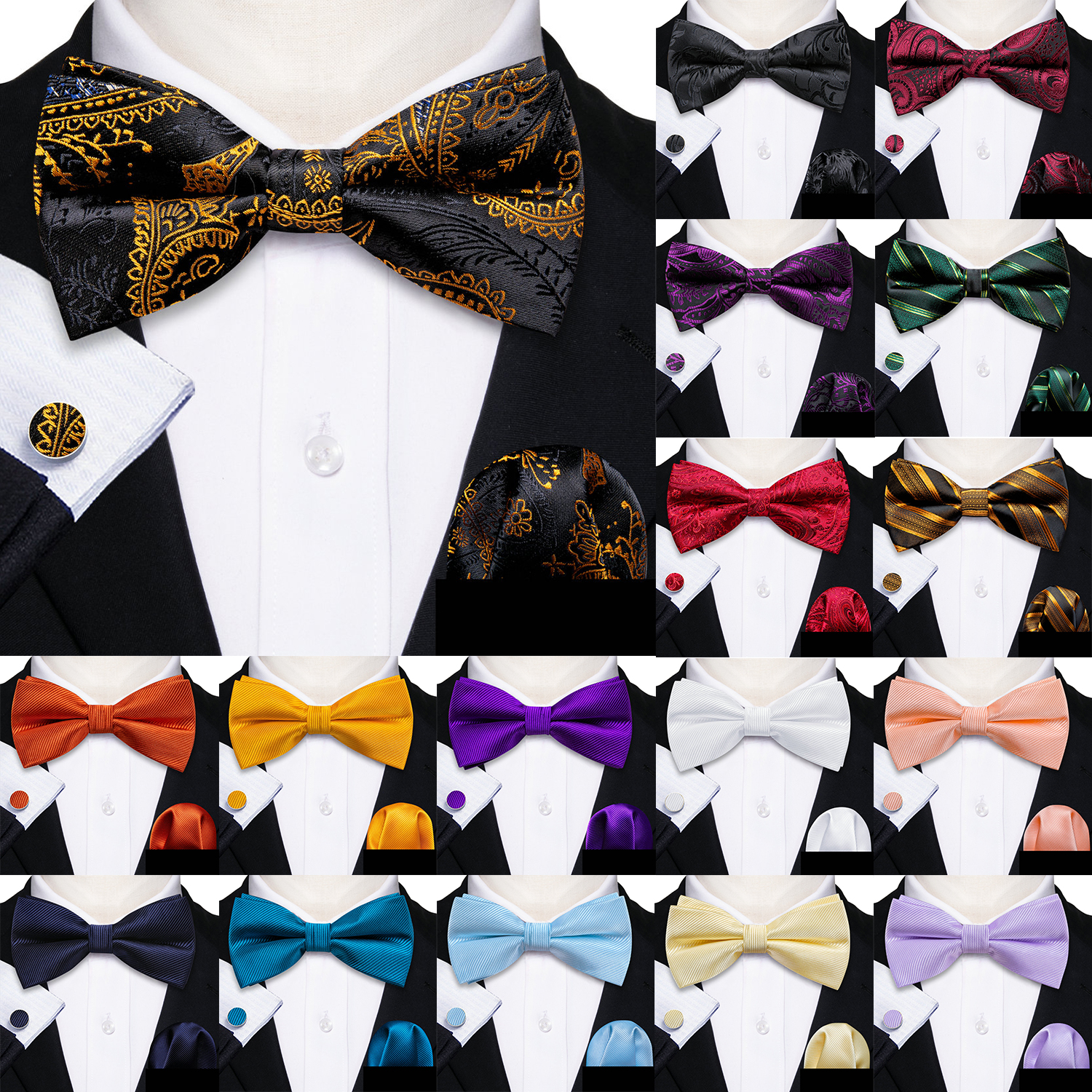Barry.Wang Silk Mens Bow Tie B – Bow Tie Pre Tied recenzja i cena