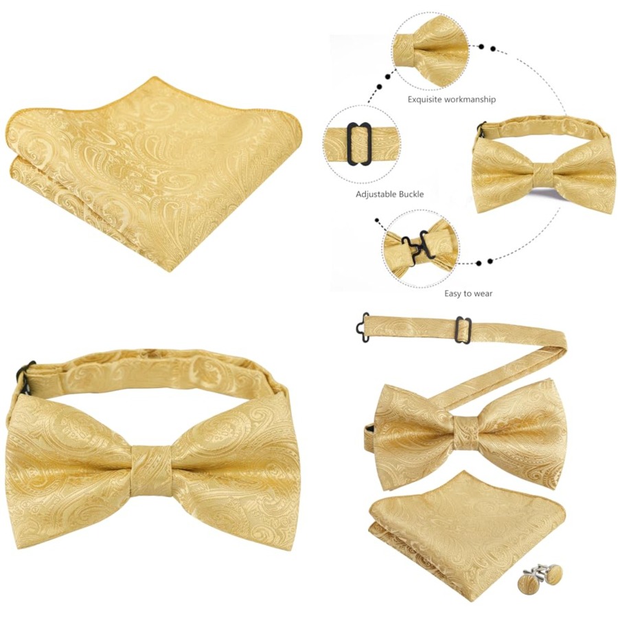 Mens Paisley Bow Tie, Pocket S – Pocket Square Set recenzja i cena