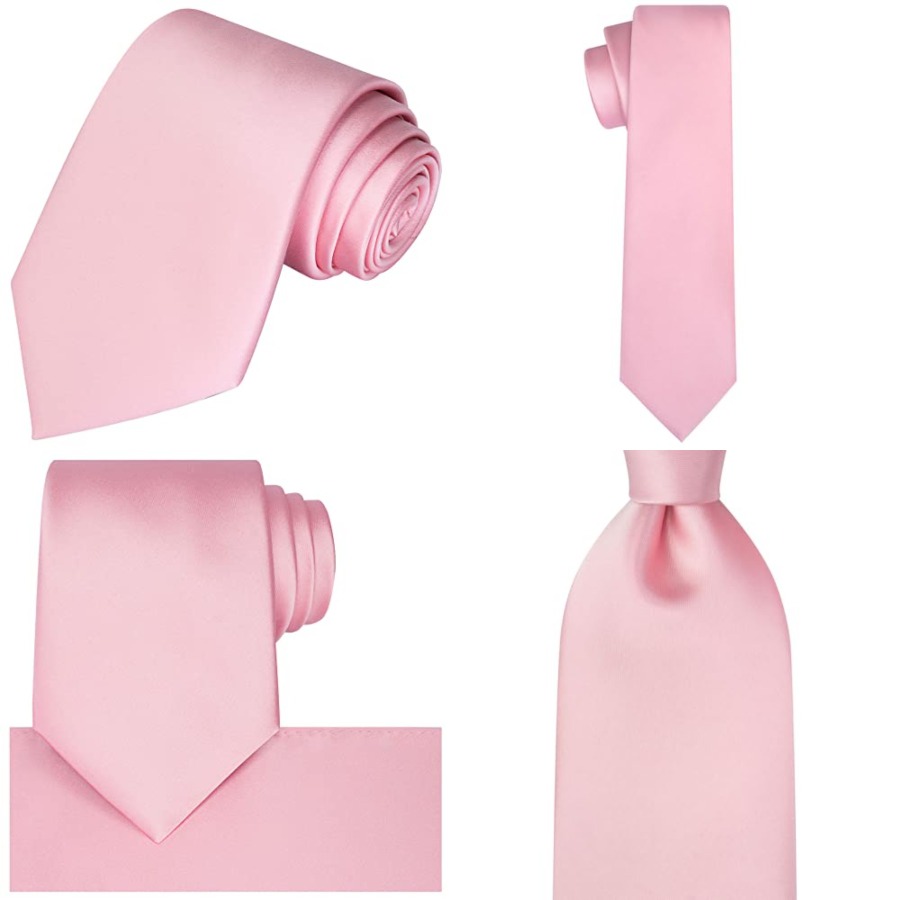 Satin Tie Set Solid Ties Mens  – Pocket Square Set recenzja i cena