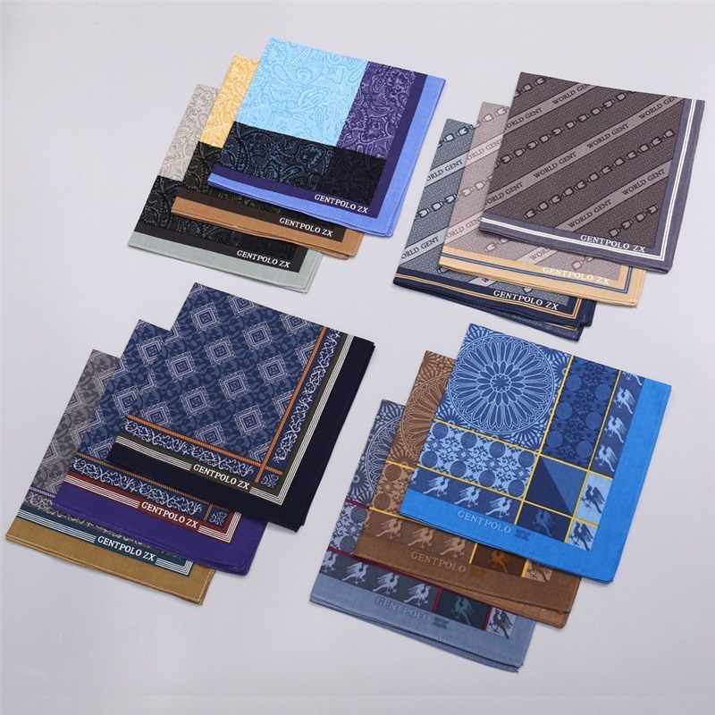 3Pcs Men's Pure Cotton Printed – Handkerchief Cotton Men recenzja i cena