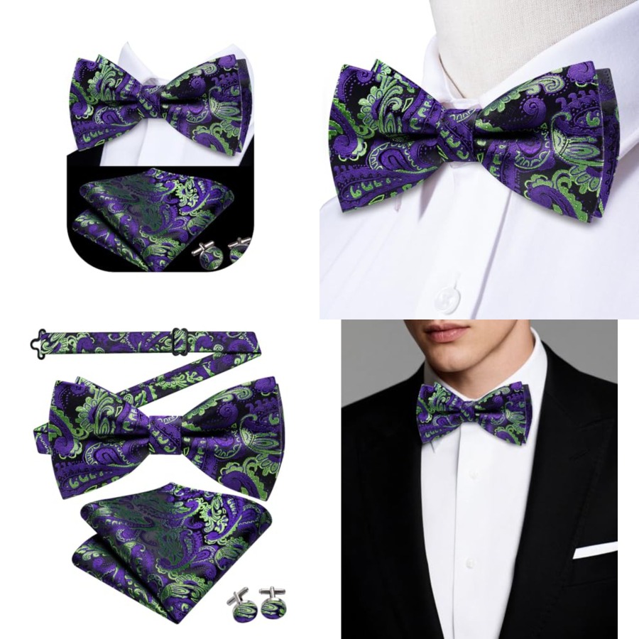 Mens Paisley Striped Bowtie Se – Silk Tie Striped recenzja i cena