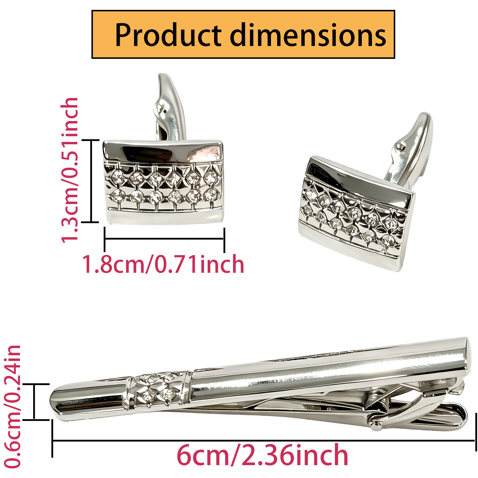 Mens Cufflinks & Tie Clip Set  – Tie Bar Set Gift recenzja i cena