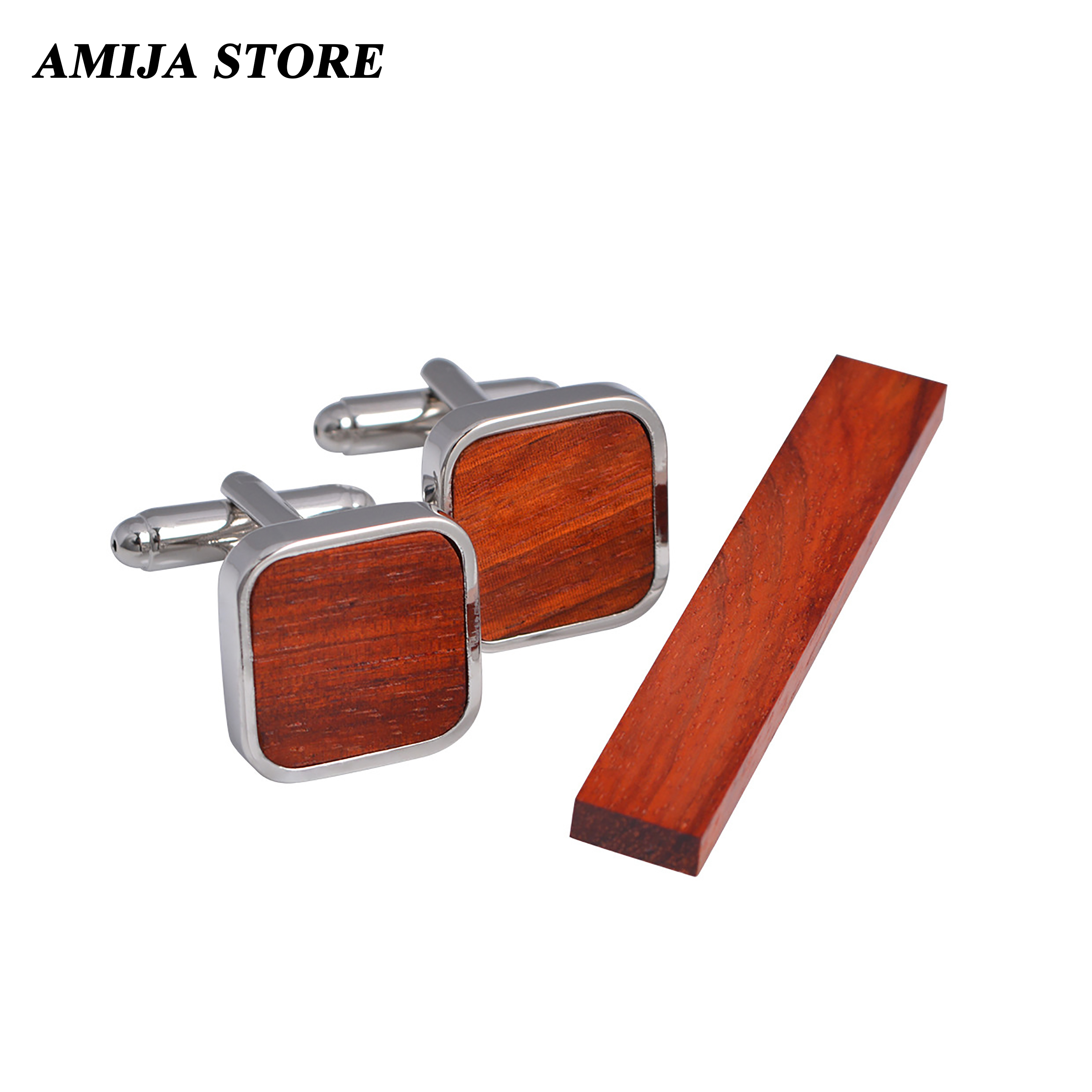 High Quality Wooden Cufflinks  – Tie Bar Set Gift recenzja i cena