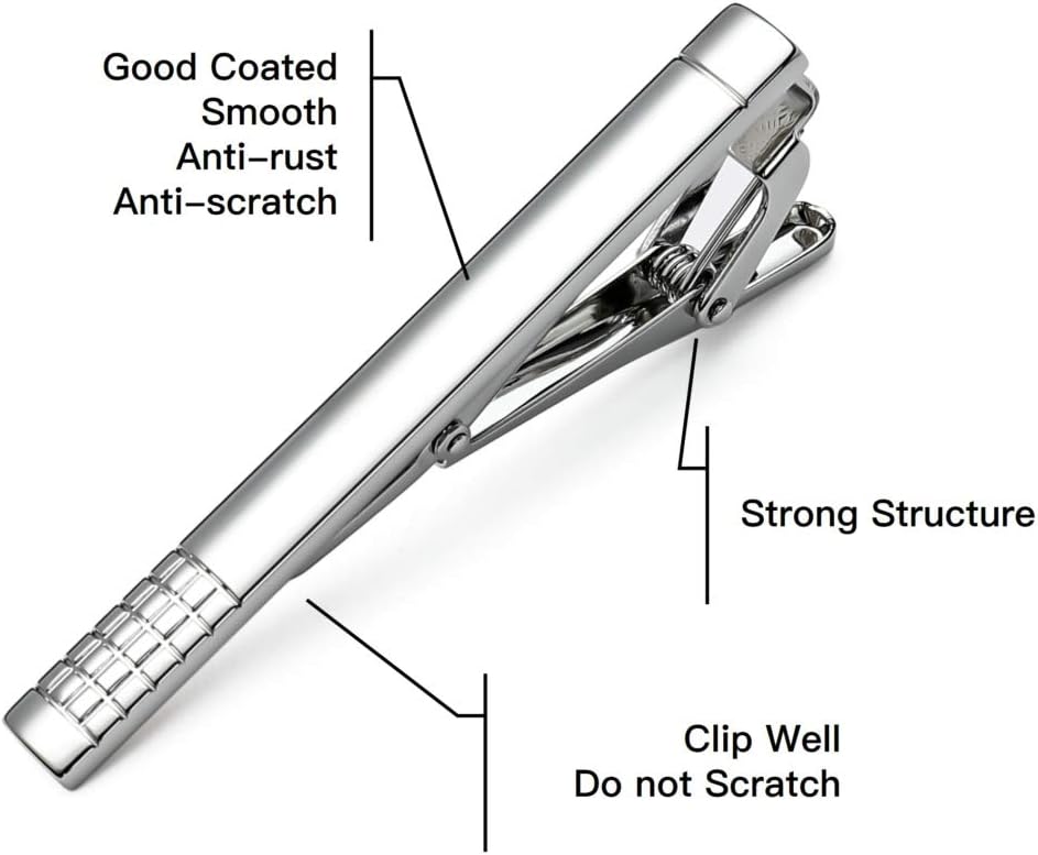 Classic Silver Tie Bar Set for – Tie Bar Set Gift recenzja i cena