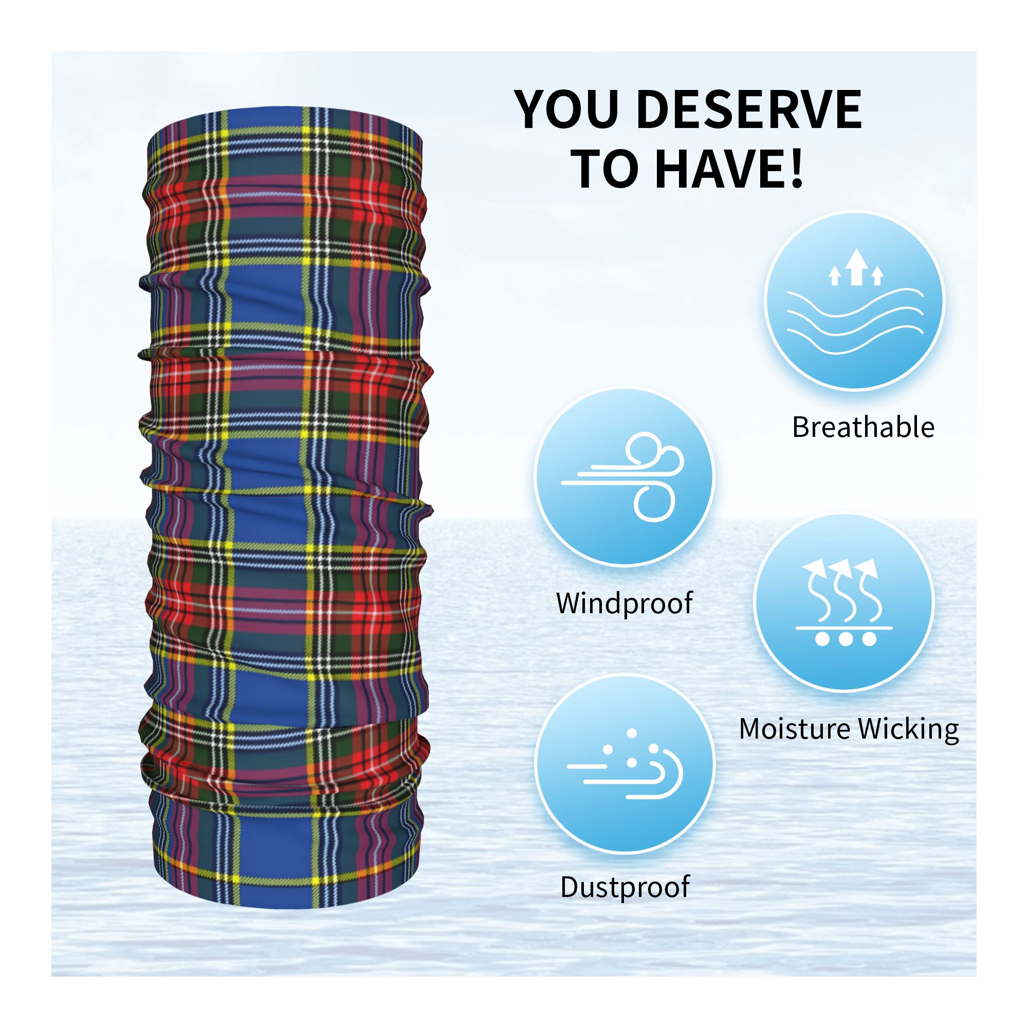 Custom Royal Tartan Plaid Wint – Neck Warmer Tube recenzja i cena
