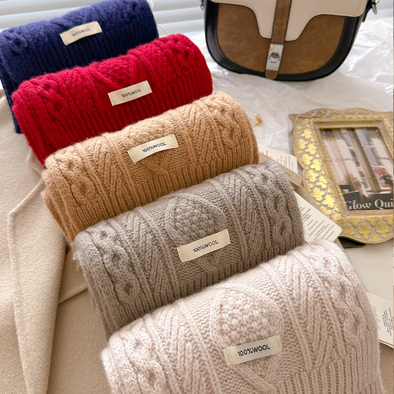 Luxury 100% Wool Scarf Women M – Muffler Men Wool recenzja i cena