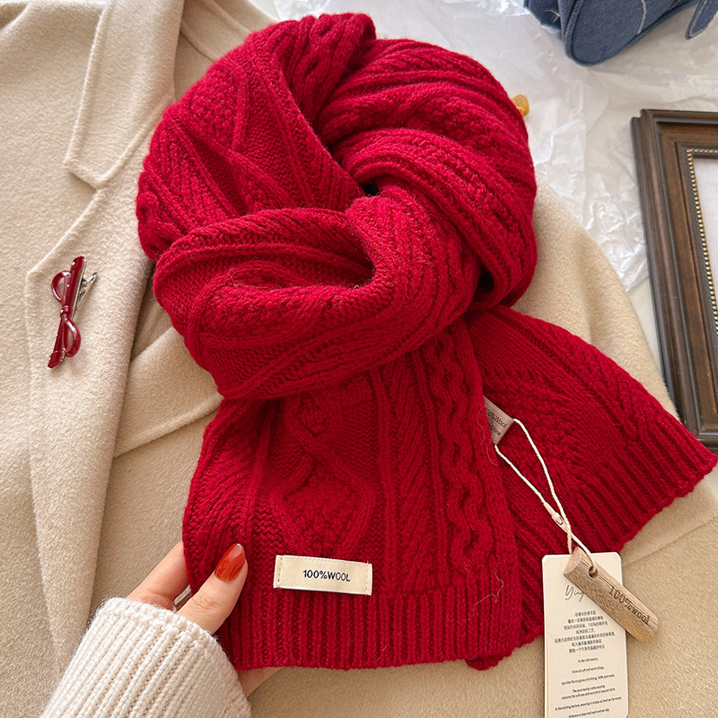 Luxury 100% Wool Scarf Women M – Muffler Men Wool recenzja i cena