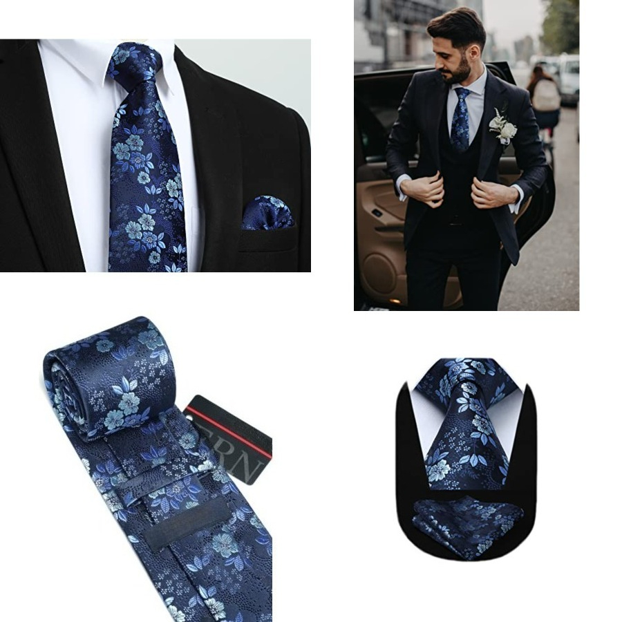 Men Floral Ties Woven Classic  – Pocket Square Set recenzja i cena