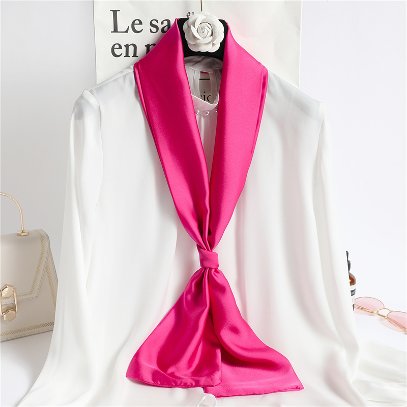 Red Solid Color Long Silk Scar – Silk Neck Scarf recenzja i cena